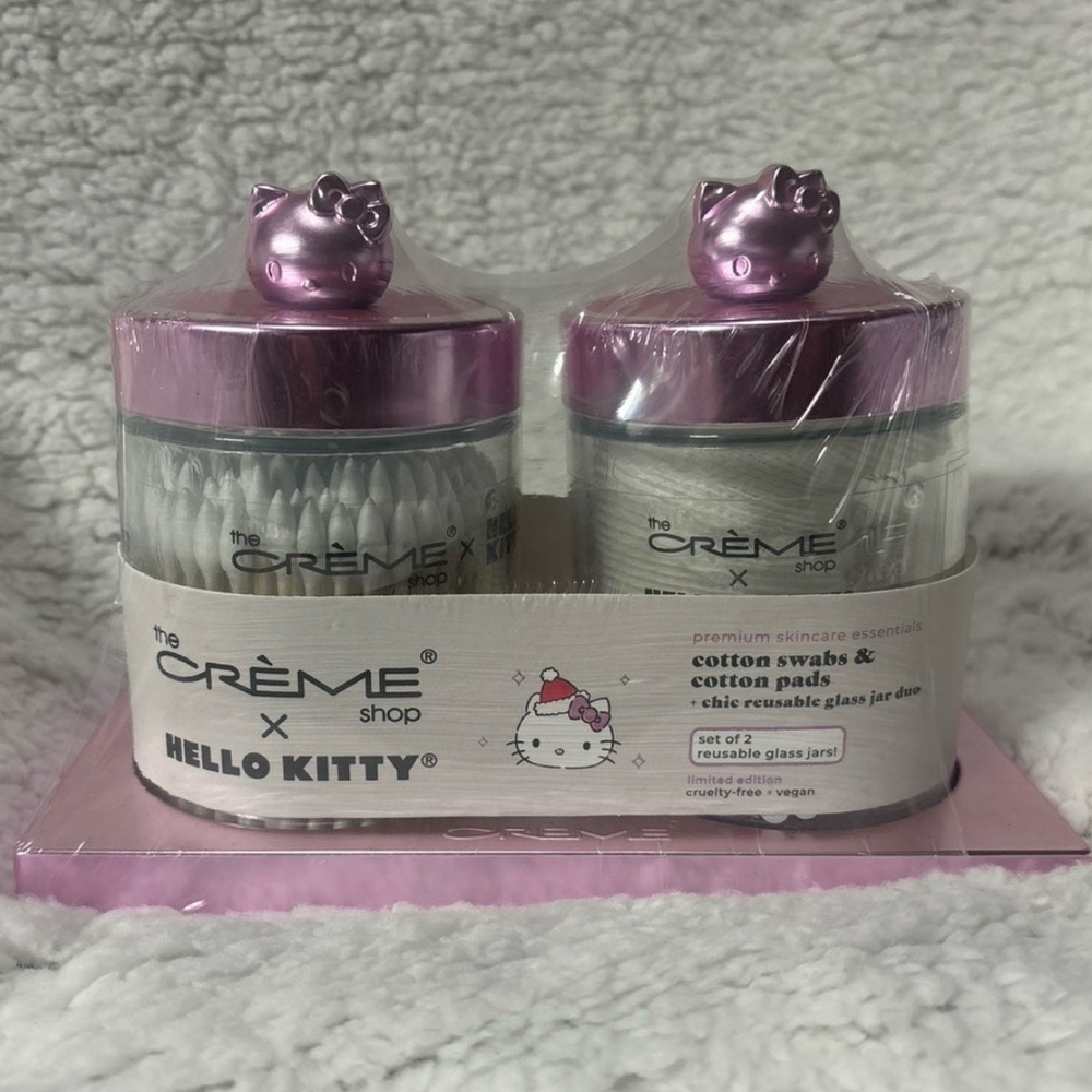 NWT! The Crème Shop x HELLO KITTY Premium Reusable Jar Set (Pink)